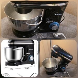 Black Stand Mixer with Stainless Steel Bowl